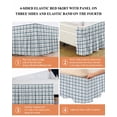 thumbnail image 6 of Blue Plaid Wrap Around Bed Skirts for California King Bed 18" Drop,Bed Skirt with Adjustable Elastic Belt Dust Ruffle Bed Valance for Bedroom Hotel Watercolor Checkered Blue Ombre Bed Frame Cover, 6 of 7