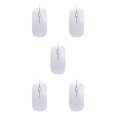 thumbnail image 1 of Transemion Mouse Wired Optical Computer Mouses Skin Touch Computers Fitting Laptop Gift Networking Keyboards Table Study White 5Set, 1 of 6