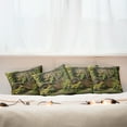 thumbnail image 3 of Ambesonne Rustic Throw Pillow Cover Pack of 4, Barn Door and Summer Blooms, 4 Pcs-36"x36", Fern Green Sepia and Yellow, 3 of 5