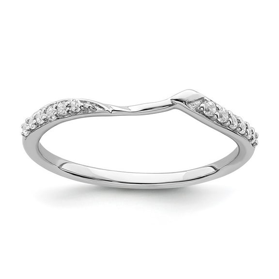 10k White Gold 1/15 carat Diamond Contoured Complete Wedding Band