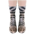 thumbnail image 4 of CUITING Unisex 3D Print Simulation Animal Paw Hoof Adult Children Elastic Cotton Socks Adult Tiger, 4 of 8