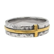 HIJONES Men's Personalized Vintage Cross Ring Band Stainless Steel Retro Hip Hop Jewelry Silver Gold Size 9