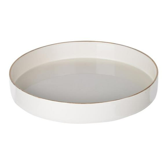 Glossy White & Gold Trim Mimosa Tray