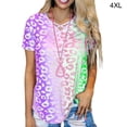 thumbnail image 1 of Camiseta con cuello en V, manga corta, para niña, para mujer, camiseta con estampado de verano, morado, 4XL Yuarrent AP001867-07, 1 of 5