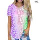 thumbnail image 1 of Camiseta con cuello en V, manga corta, para niña, para mujer, camiseta con estampado de verano, morado, 4XL Kearding AP001867-07, 1 of 5