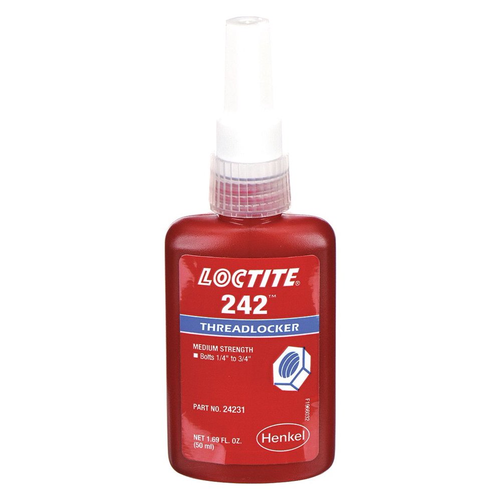 Loctite 242 Series MediumStrength Threadlocker, Blue Liquid, 50mL