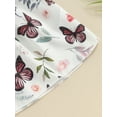 thumbnail image 7 of Suealasg Little Girls Summer Clothes Set 4T 5T 6T 7T Kids Girls Fly Sleeve Ribbed Butterfly Print Dress + Solid Color Belt Set 2Pcs Casual Beach Outfits for Child Girls, 7 of 7