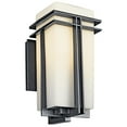 thumbnail image 3 of Kichler Tremillo 14.25" 1 Light Black Outdoor Wall Sconce with Satin Etched Glass, 3 of 7