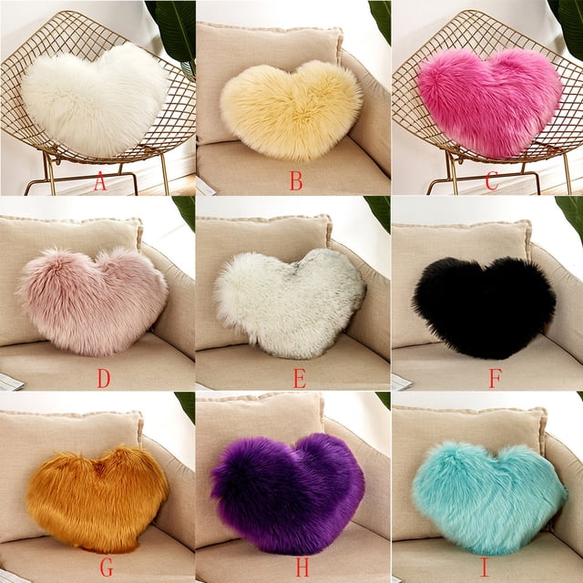 Xihbxyly Cojín En Forma de Corazón, Suave y Cómodo, con Cremallera para Una Limpieza Fácil, Ideal para Sofá o Coche, Decoración Del Hogar y La Oficina, 40 X 50 Cm.