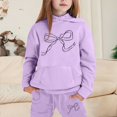 thumbnail image 2 of LUOGENLI Outfits Girls Jumpsuits Child Toddler Boys Girls Long Sleeve Solid Warm Hoodie Pullover Tops Pants Kids Outfits Sweat Suit Girls' Jumpsuits & Rompers Purple 4-5 Years, 2 of 4