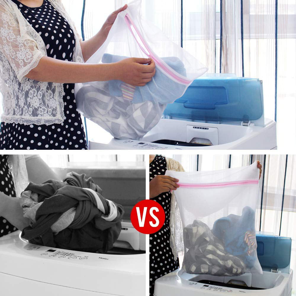Mesh Laundry Bag, Laundry Wash Bag Zipper Storage Bag Bra Washer ...