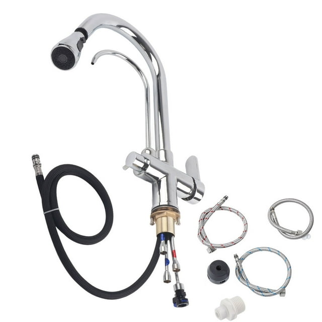 Water Faucet, Sink Faucet, Double Handle G1/2 For Water Tap Kitchen Home Household Electroplated