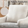 thumbnail image 3 of Vknow Furniture Minimalist Upholstered Dining Chair Ergonomic Comfort Dining Arm Chair for Dining Room, Living Room, Office,Cream, 3 of 9