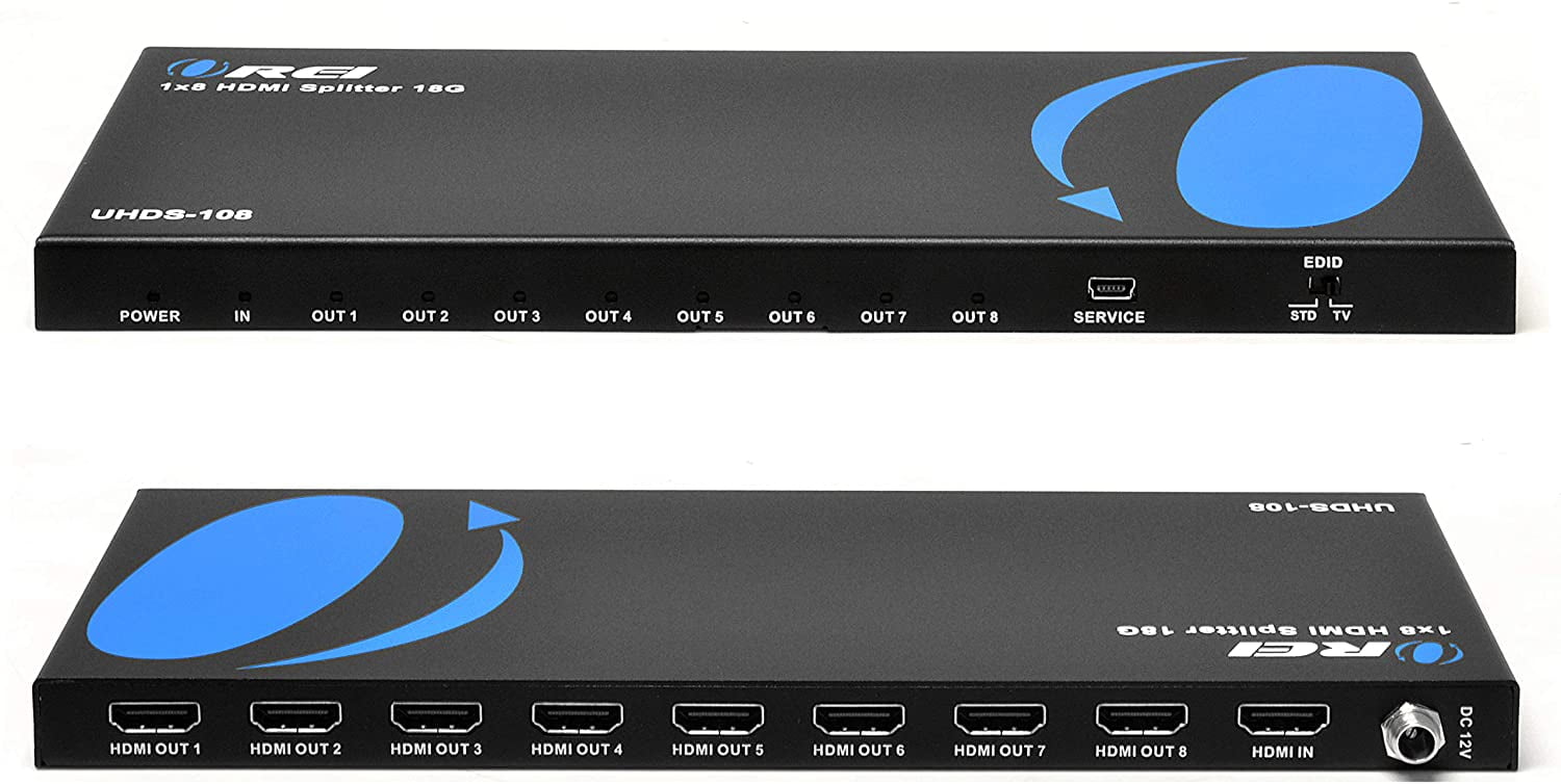 OREI 4K 1 in 8 Out Hdmi Splitter 4:4:4 8-bit - Hdmi Hdcp 2.2, Gbps, 4K @ 60Hz HDMI Duplicator/Distributor (1x8) - Walmart.com