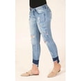 thumbnail image 2 of Grace in LA Jeans Women's Distressed Floral Embroidered Junior Fit Skinny Stretch Jeans (25), 2 of 4