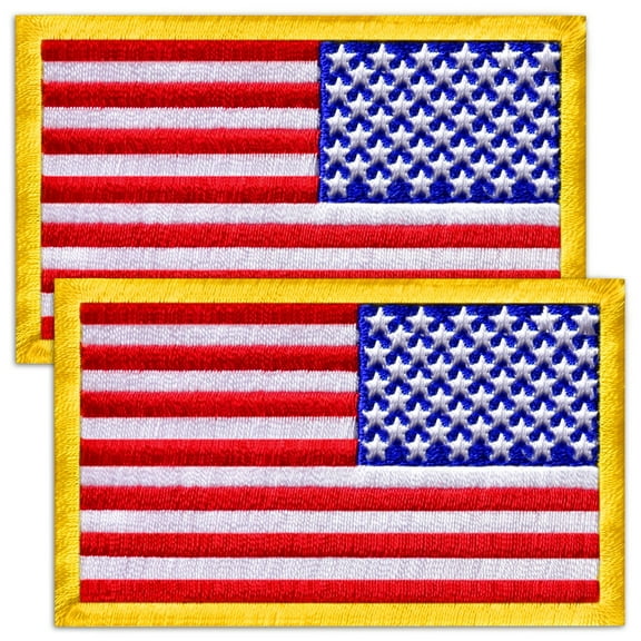 2-Pack Reverse American Flag Patch Set, USA Flag Patch, Embroidered Patches
