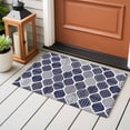 thumbnail image 5 of 2x3 Washable Entryway Rug, Vintage Texture Non-Slip Area Rug for Front Door Kitchen Bathroom, Classic Blue Stripe Decorative Indoor Floor Mat for Home Decor, 5 of 9