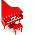 thumbnail image 2 of Sophisticated 30 Note Miniature Musical Hi-Gloss Fire Engine Red Grand Piano with Bench - Moon River, 2 of 2