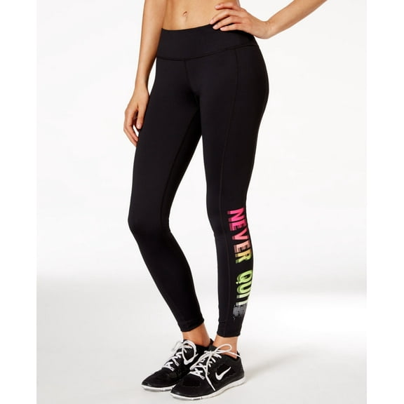 Ideology Womens Printed Leggings Size Large Color Noir