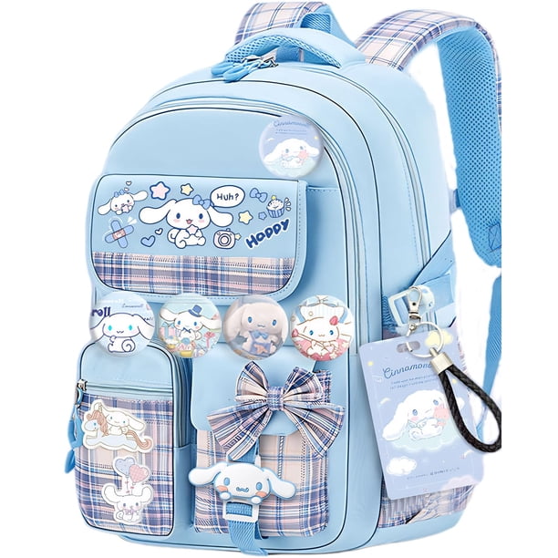 Mochila Kawaii con 21 piezas de accesorios Anime dibujos animados antirrobo viaje estético nuevo semestre bolsa de regalos con lindos alfileres...