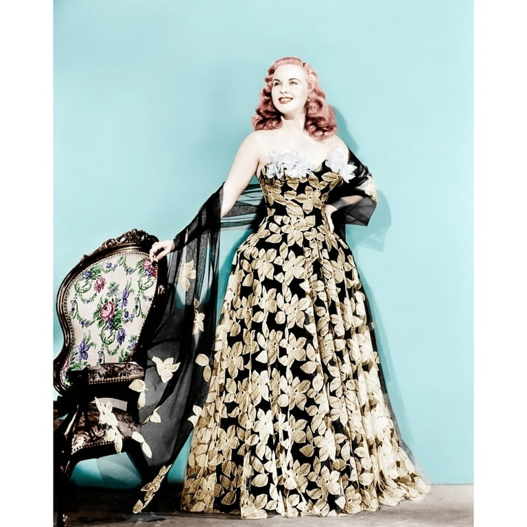 Deanna Durbin In Flowered Strapless Evening Dress Designed By Howard Greer  1946 Photo Print - Walmart.com
