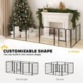 thumbnail image 3 of 24" Dog Playpen Indoor Outdoor, Portable Foldable 8 Panels Pet Playpen with Door & Strap for Small Dogs, 3 of 6