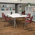 thumbnail image 3 of Flash Furniture HERCULES Series 5 Pack 661 lb. Capacity Burgundy Stack Chair with Air-Vent Back and Black Powder Coated Sled Base, 3 of 9