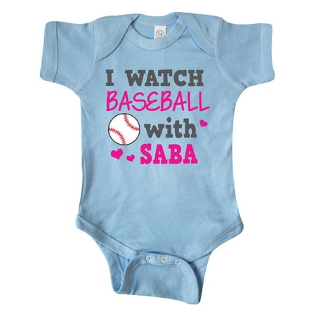

Inktastic I Watch Baseball with My Saba Gift Baby Boy or Baby Girl Bodysuit