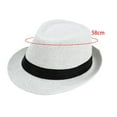 thumbnail image 5 of fenteer Straw Hat Chic Breathable Casual Sun Protection Hat for Gift Parties Fishing White Adult, 5 of 8