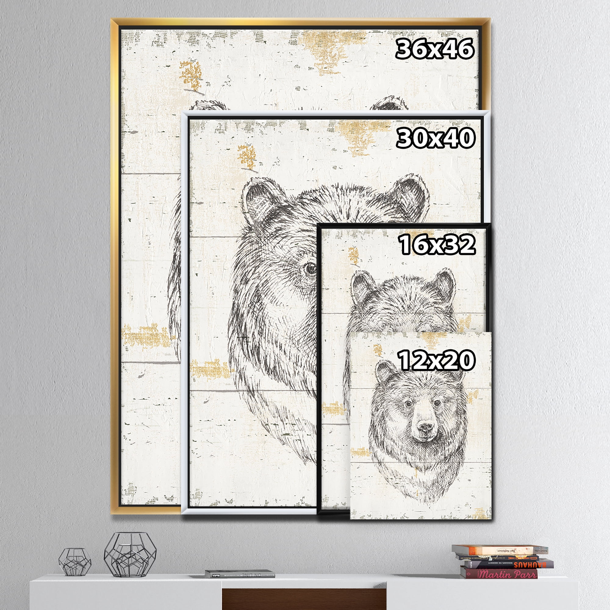 Designart ' Bear Wild and Beautiful IV ' Wildlife Animal Framed Canvas