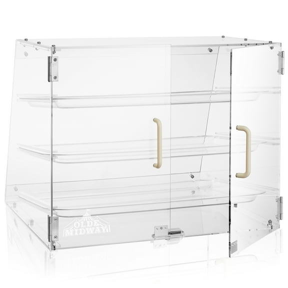 Olde Midway 3-Tier Commercial Bakery Display Case, Acrylic w/ Removable Trays for Pastry