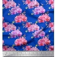 thumbnail image 1 of Soimoi Blue Cotton Duck Fabric Leaf Floral Print Fabric by the Yard 42 Inch Wide, 1 of 1