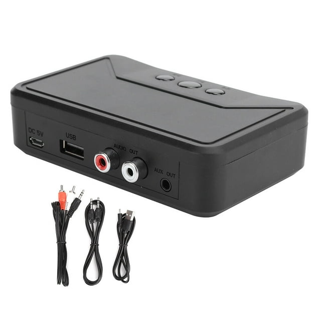 Receptor Bluetooth 5.0 Conector inalámbrico de 3,5 mm AUX NFC a adaptador de audio estéreo USB 2RCA