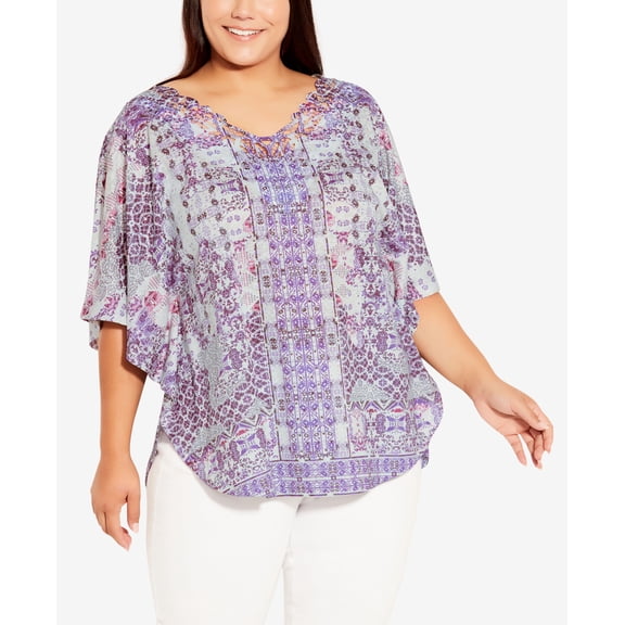 Plus Size Eloise Burnout Top Pink 20W