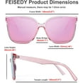 thumbnail image 5 of FEISEDY Retro Square Polarized Sunglasses Women Men Oversized Vintage Shades B2600, 5 of 14