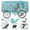 thumbnail image 3 of Lilypelle Adult Tricycles 7 Speed 26 inch Three Wheel Bike Cruiser Trike with Low-Step Through Frame/Large Basket for Men, Women, Seniors,Cyan, 3 of 8