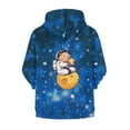 thumbnail image 2 of Uourmeti Stars Astronauts Galaxy Capybara Comfy Hooded Sweatshirt for Girls Long Sleeve with Pockets Trendy Casual Loose Fall Top Size 13-14, 2 of 7