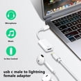 thumbnail image 2 of USB C to Lightning Headphone Audio Adapter, Type C Male to Female Lightning Earphone Converter with Charge/Data Transfer, Compatible with iPhone 17/16/15 Plus/Pro/Max, iPad Pro/Air 6/5/4, MacBook, 2 of 9