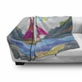 thumbnail image 3 of Modern Soft Flannel Fleece Throw Blanket, Sun Sky Clouds Sail Boat on the Sea Vitray Style Fractal Landscape Funky Picture, Cozy Plush for Indoor and Outdoor Use, 70" x 90", Multicolor, by Ambesonne, 3 of 6