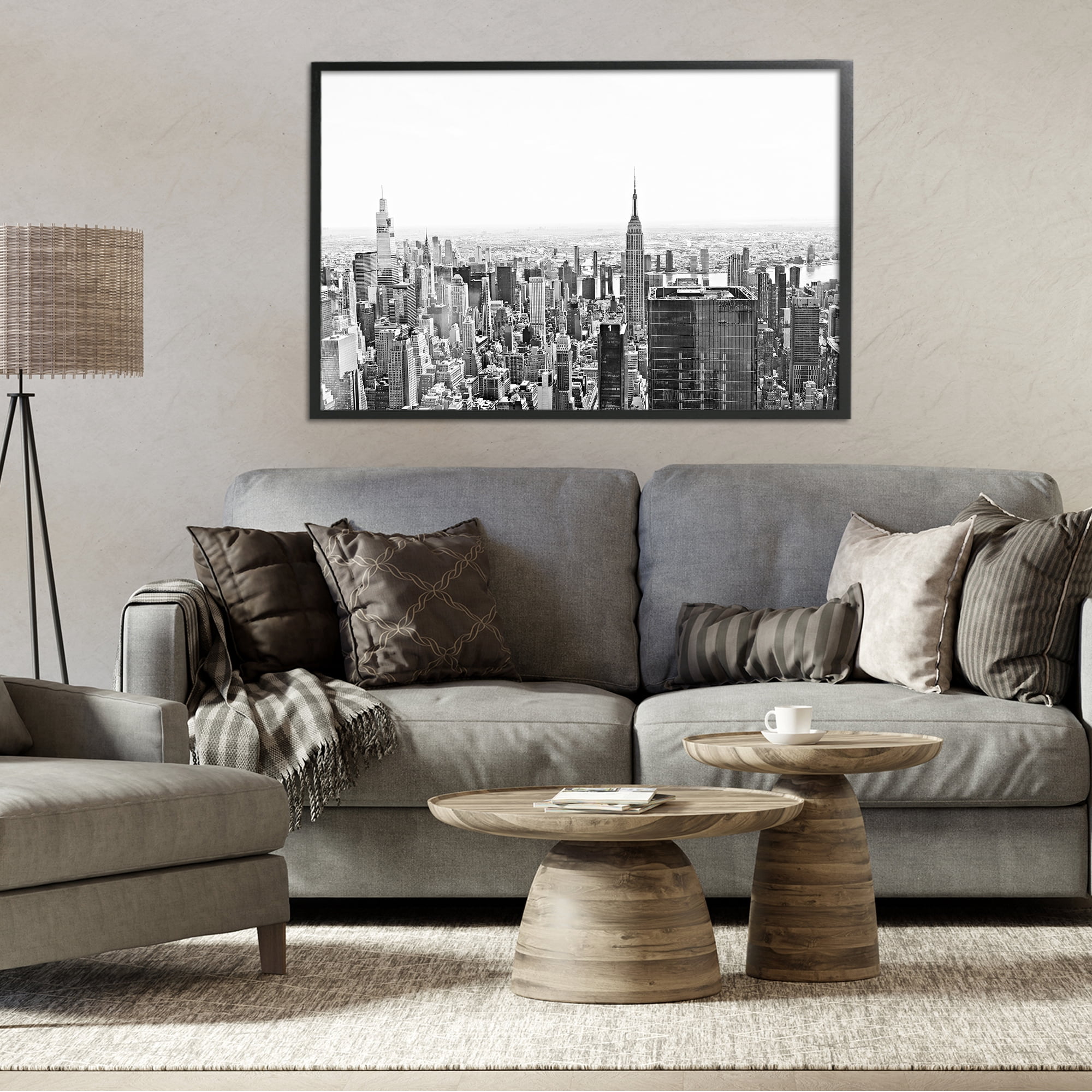 Stupell Industries New York City Scape View Black Framed Giclee Art, design by Kali Wilson