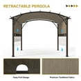 thumbnail image 3 of COOS BAY 11.4 x 11.4 Outdoor Retractable Patio Pergola Heavy-Duty Steel Brown Pergola with Sun Shade Canopy, Brown, 3 of 6