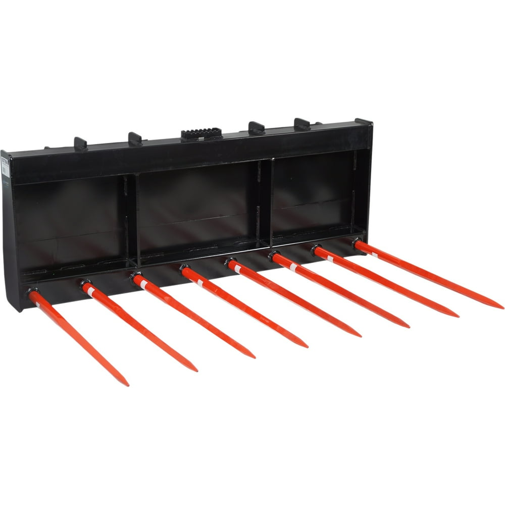 Titan 60" Tine Bucket Silage Rake Manure 32" Hay Bale Skid Steer Loader