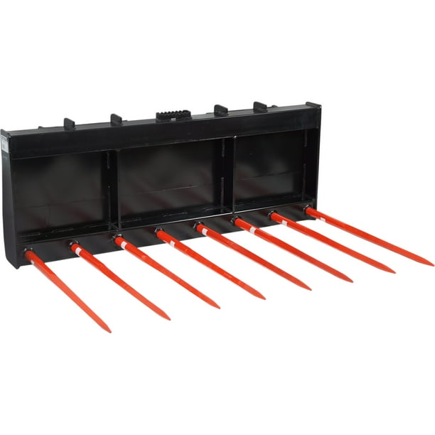 Titan 60" Tine Bucket Silage Rake Manure 32" Hay Bale Skid ...