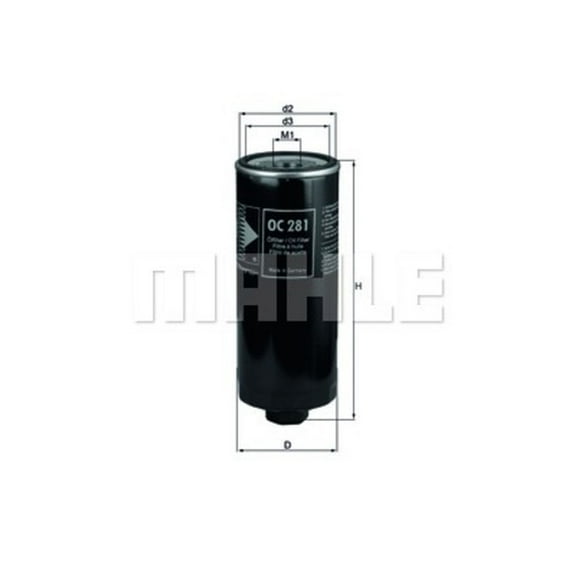 MAHLE OC 281 Engine Oil Filter Fits select: 2000-2004 AUDI A6, 2002-2003 AUDI S6
