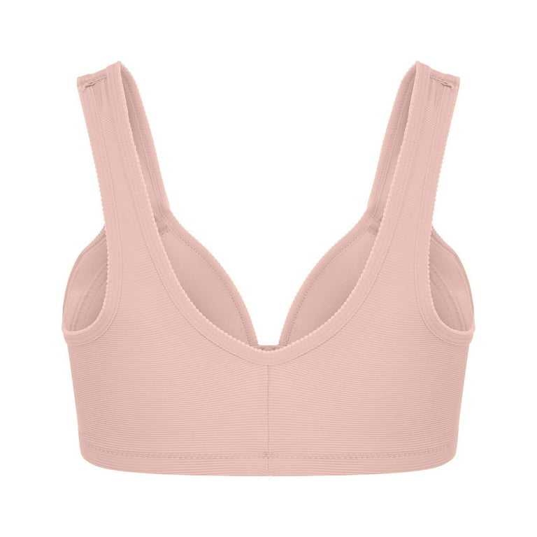 Cute Tops for Women Trendy Going Out Open Front Bras for Women Wire-Free  Skinny Straps Push Up Bra Solid Full Coverage Ribbed Breathable Bra 