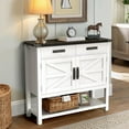 thumbnail image 4 of Farmhouse Entryway Table with 2-Door & 2 Drawers, Wood Console Table with Storage, Coffee Bar Cabinet, Sofa Tables Buffet Sideboard for Kitchen, Hallway, Dining, Living Room, 4 of 9