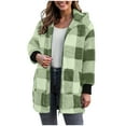 thumbnail image 6 of larppty Womens Oversized Sherpa Jacket Fuzzy Fleece Zip Up Jacket Warm Winter Coats Outerwear with Pockets (Green, XL), 6 of 6