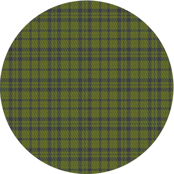 Ahgly Company Machine Washable Indoor Round Transitional Olive Drab Green Area Rugs, 5' Round