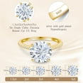 thumbnail image 3 of Aurora&Fiori 1.5CT CZ Round Cut Engagement Rings for Women,Women’s 925 Sterling Silver Solitaire Wedding Bands Engagement Promise Rings for Her with 18K Yellow Gold Plated Size 9, 3 of 10