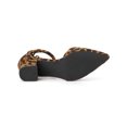 thumbnail image 5 of BLISSFUL STEP Women Pointed Toe Block Heels Lace Up Pumps Leopard 10, 5 of 8